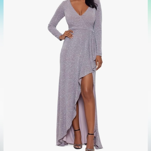 Dresses & Skirts - Silver glitter fairy princess forest dress gypsy long side slit sexy cocktail
